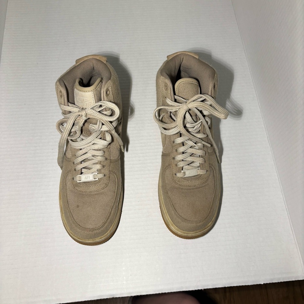 Nike Air Force 1s Women's Sneakers in Beige and White - Picture 5 of 7